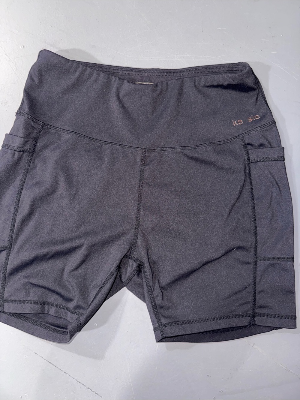 Kensie Black Bike Shorts with Side Pockets